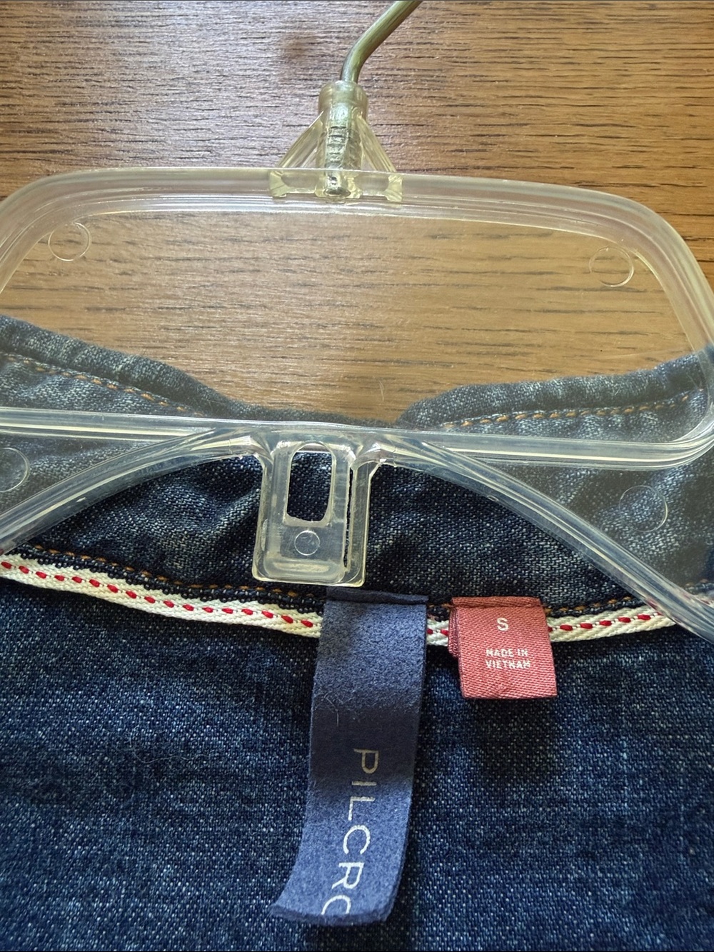 Pilcro Indigo Denim Shirt by Anthropology with Orange Accent - Picture 2 of 8